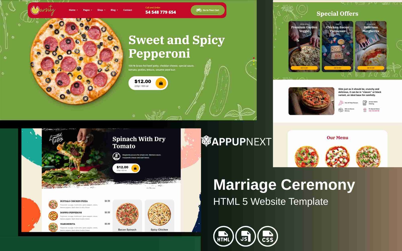 Varsity Pizza - Multipurpose eCommerce - HTML 5 Website Template -v2
