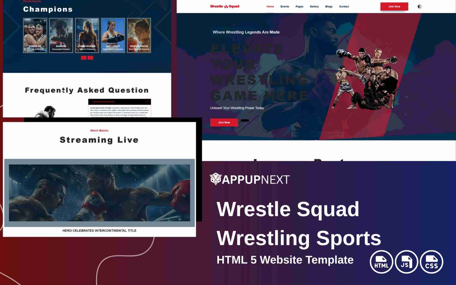 Wrestle Squad -Wrestling Sports - HTML 5 Website Template