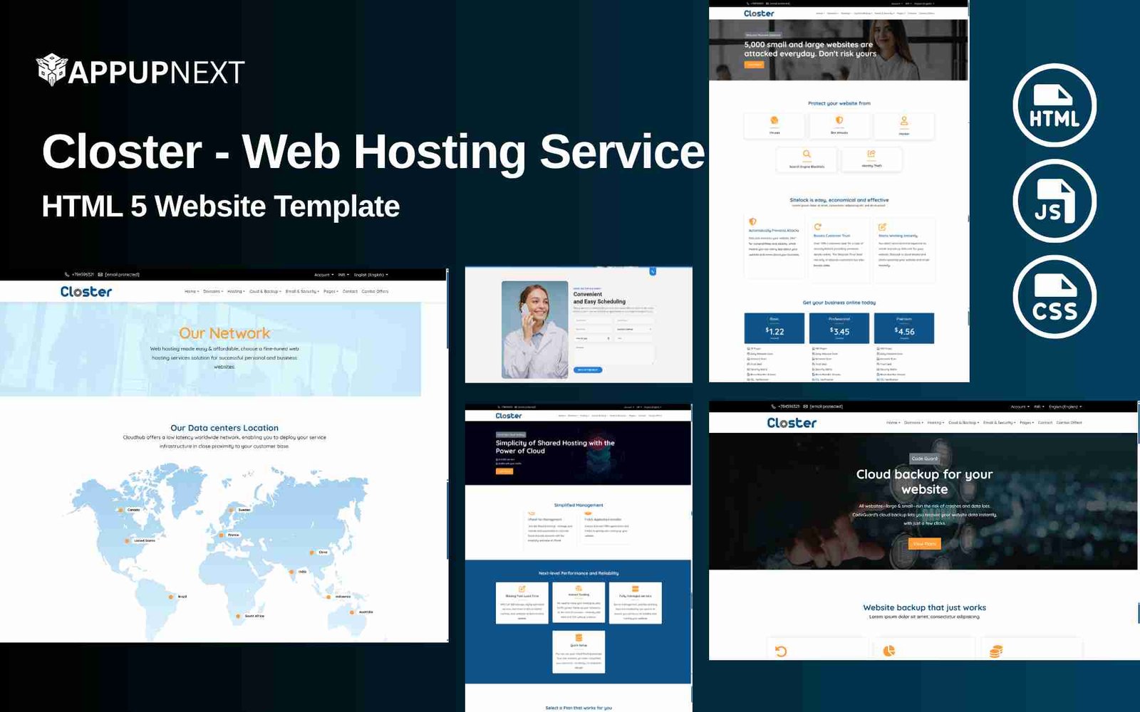 Closter - Web Hosting  Service- HTML 5 Website Template - v6