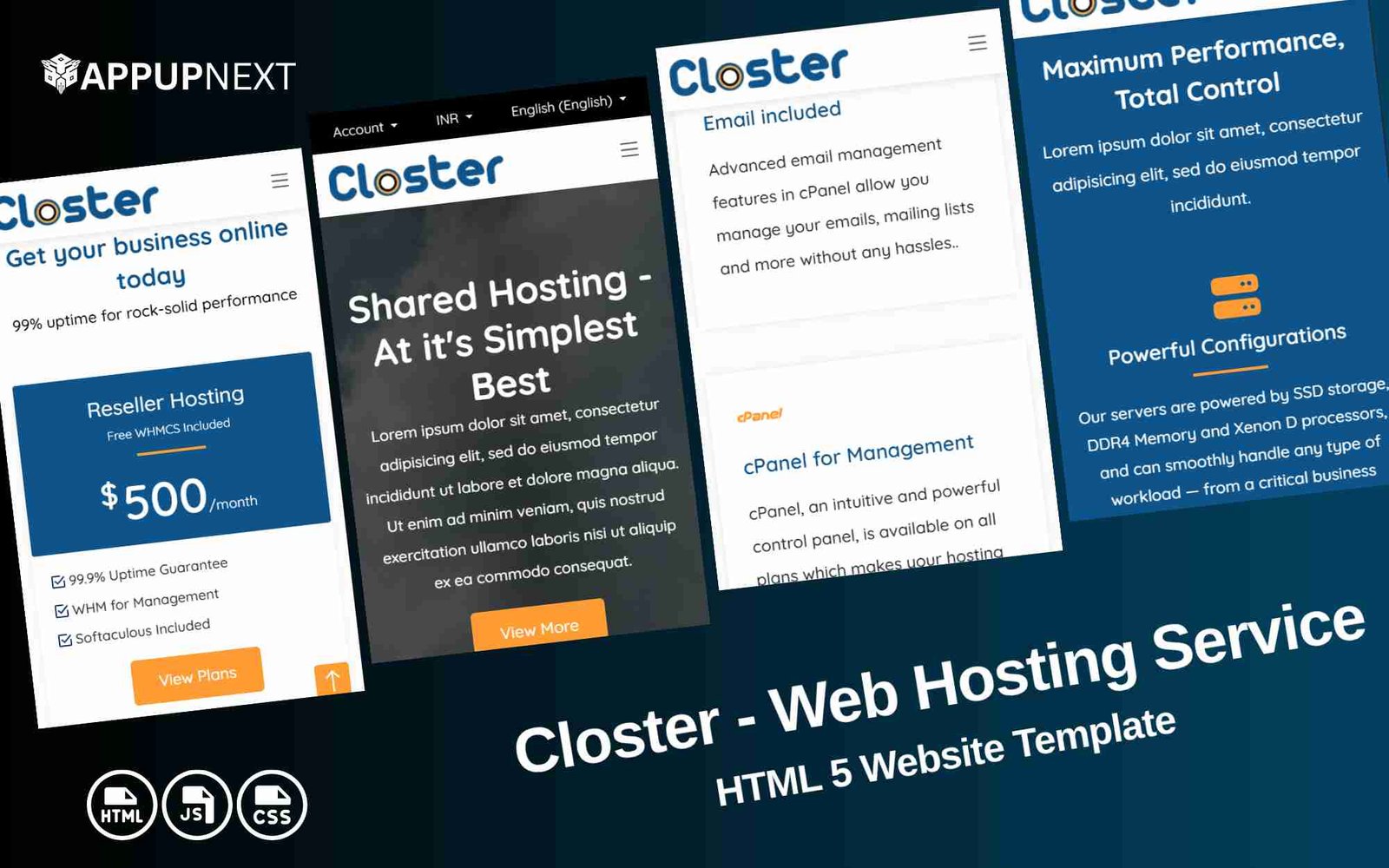 Closter - Web Hosting  Service- HTML 5 Website Template - v5