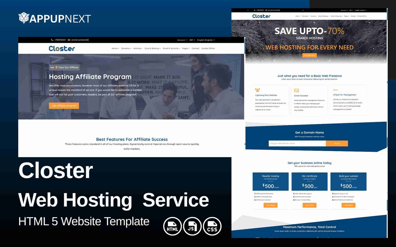 Closter - Web Hosting  Service- HTML 5 Website Template - v3