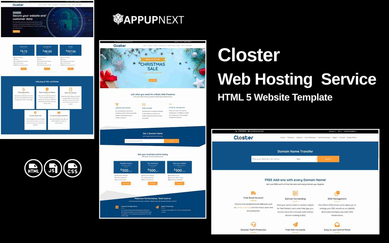 Closter - Web Hosting  Service- HTML 5 Website Template - v2
