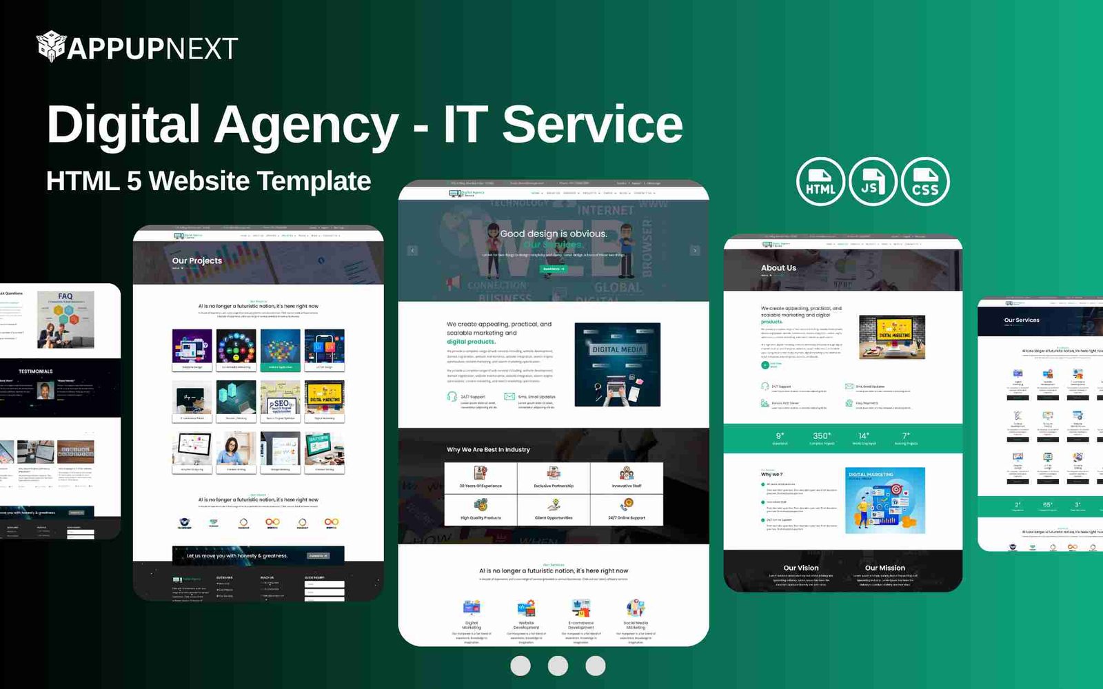 Digital Agency - IT  Solution Service - HTML 5 Website Template - v1
