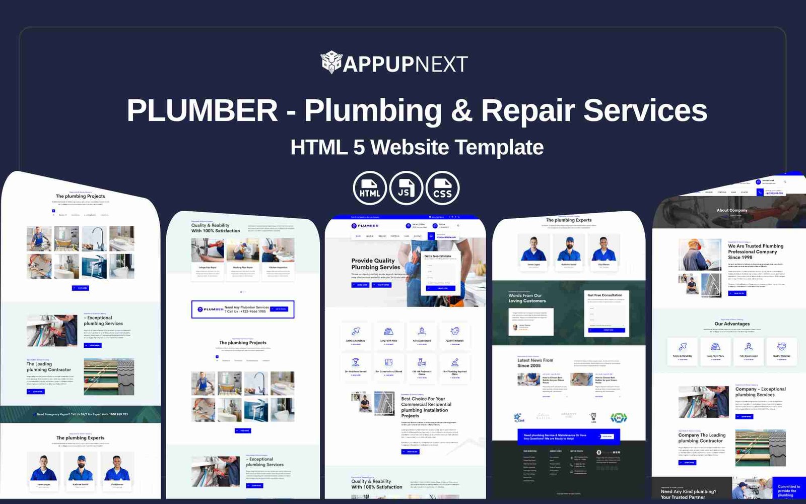 PLUMBER - Plumbing & Repair Services - HTML 5 Website Template - v1
