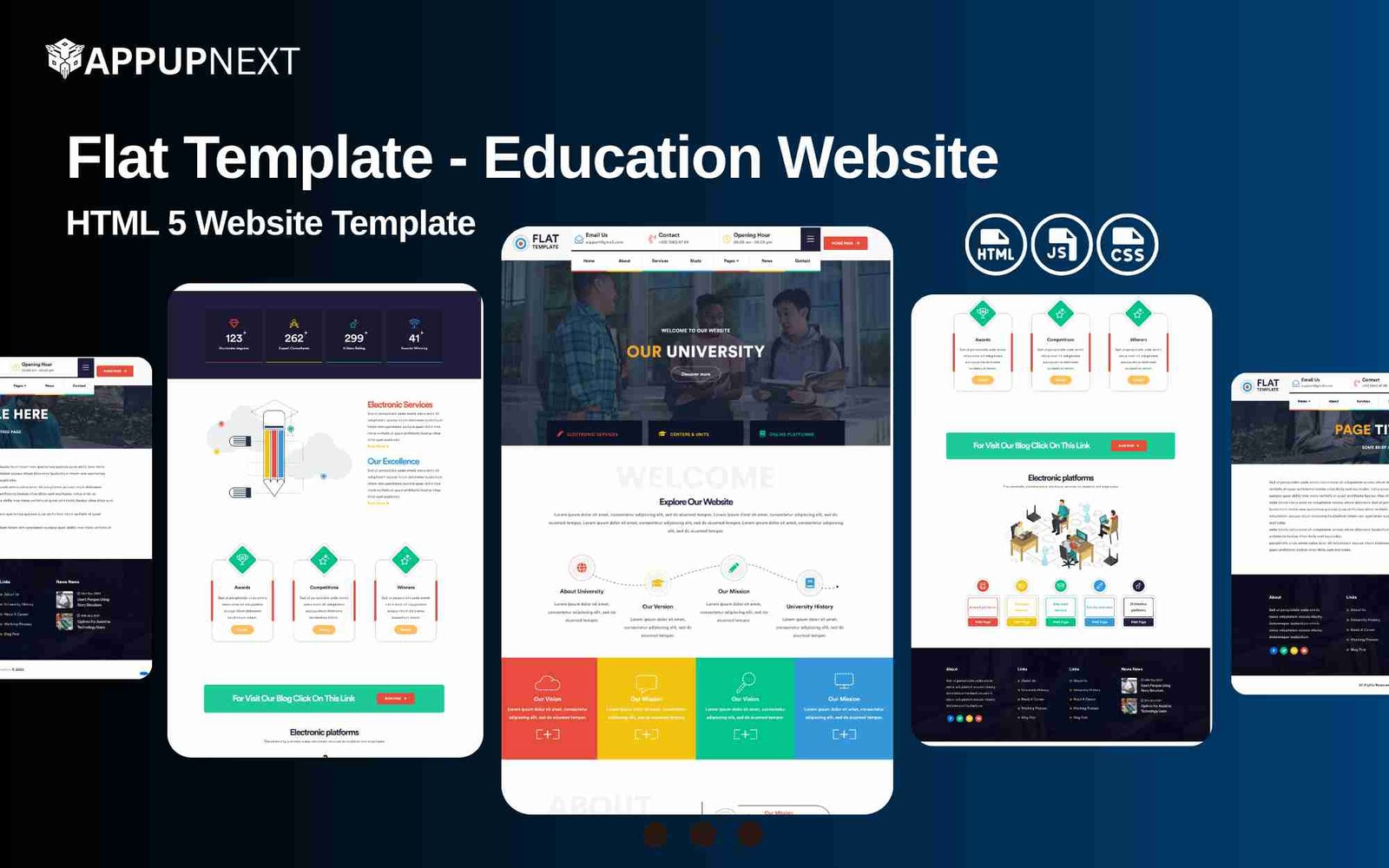 Flat Template - Education Website - HTML 5 Website Template