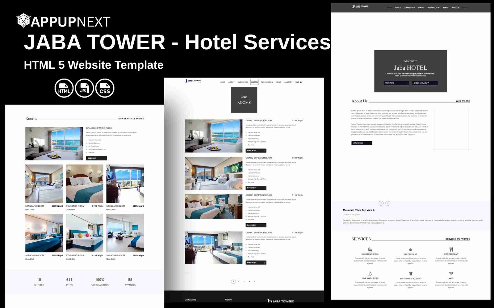 JABA TOWER - Hotel Services - HTML 5 Website Template