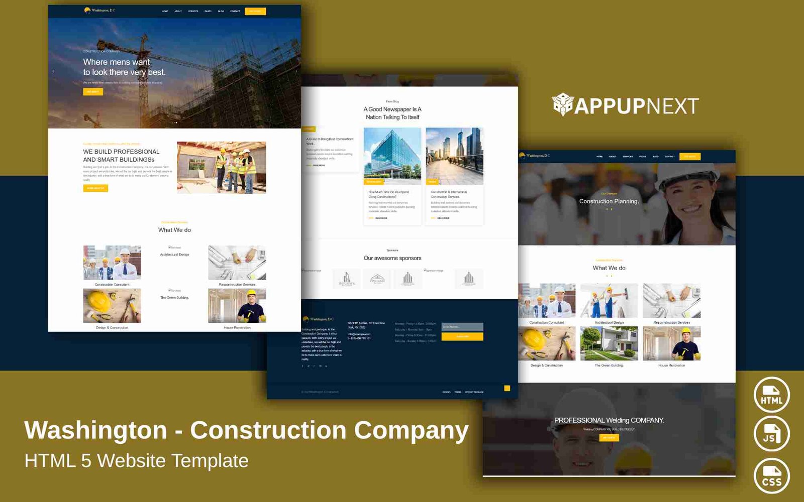 Washington - Construction Company - HTML 5 Website Template