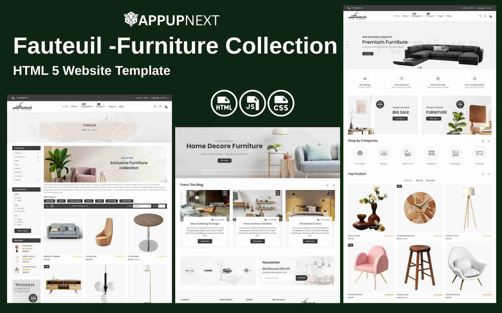 Fauteuil -Furniture Collection -  HTML 5 Website Template
