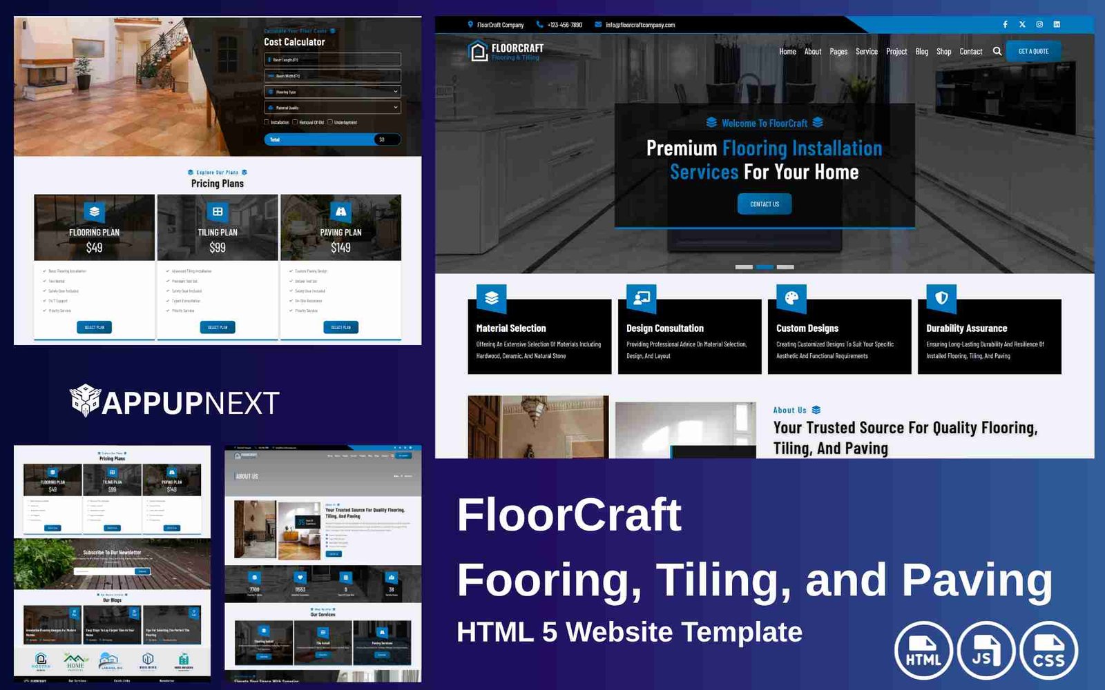 FloorCraft - Fooring, Tiling, and Paving -  HTML 5 Website Template