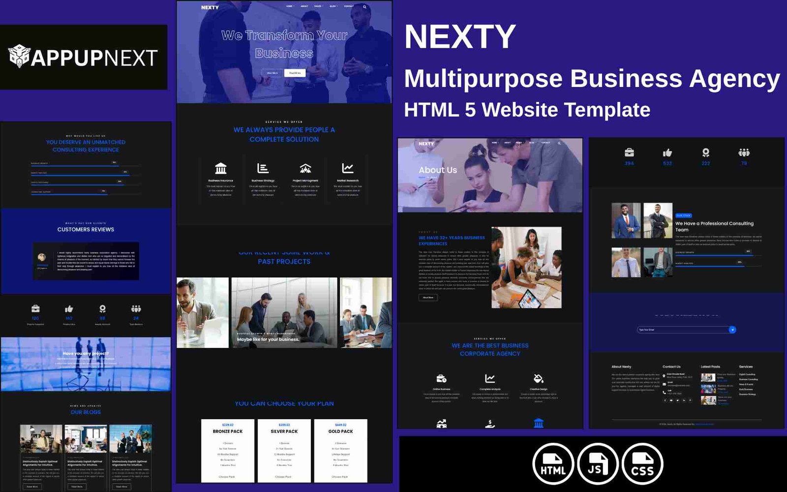 NEXTY - Multipurpose Buniness , Corporate Agency - HTML 5 Website Template - v1