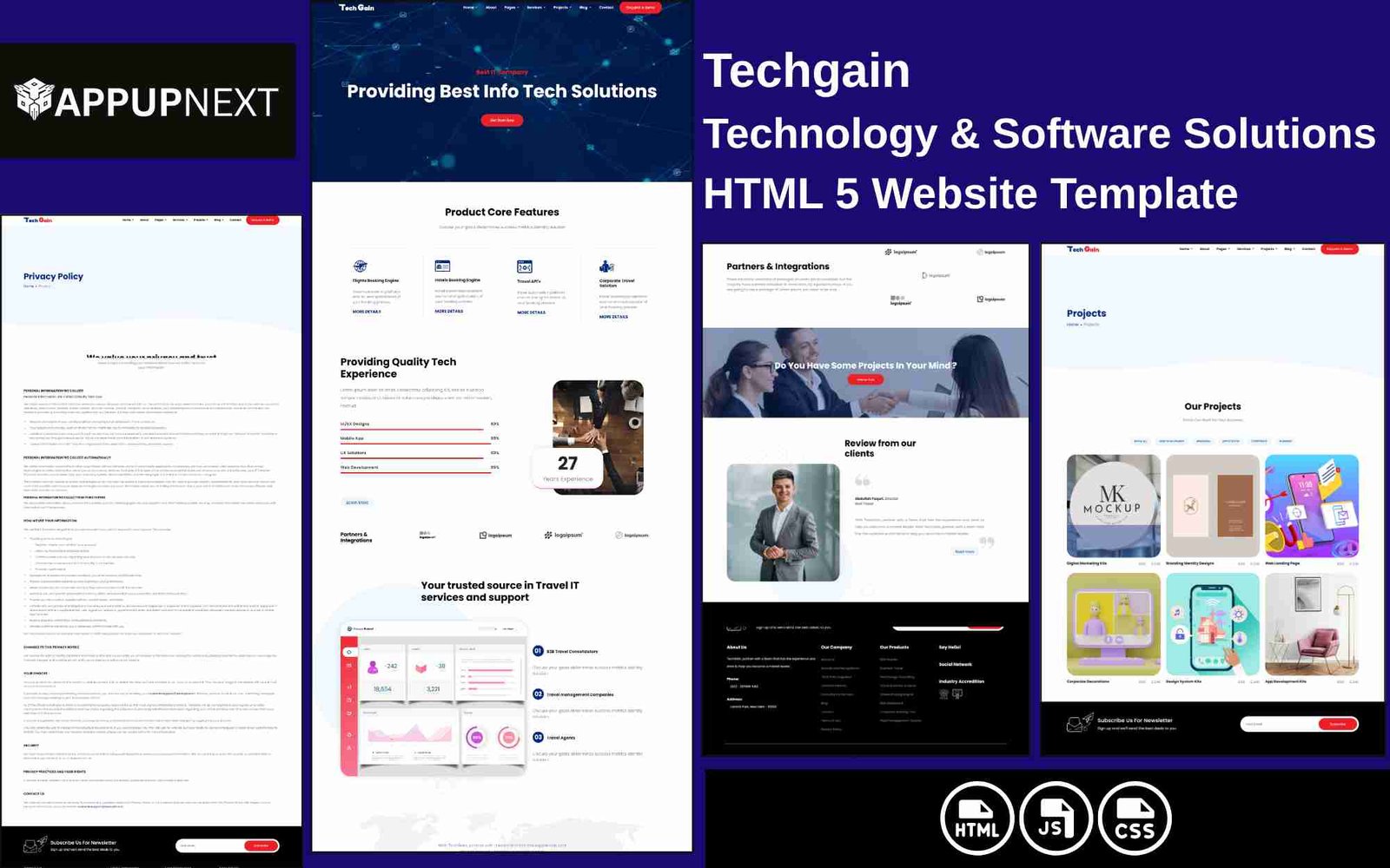 Techgain - Technology & Software Solutions- HTML 5 Website Template - v3