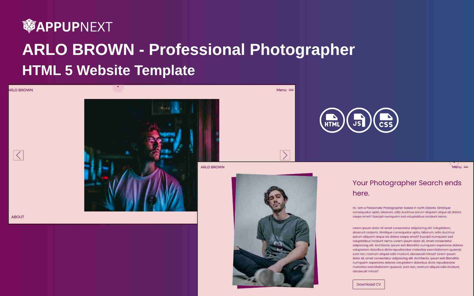ARLO BROWN - Professional Photographer - HTML 5 Website Template
