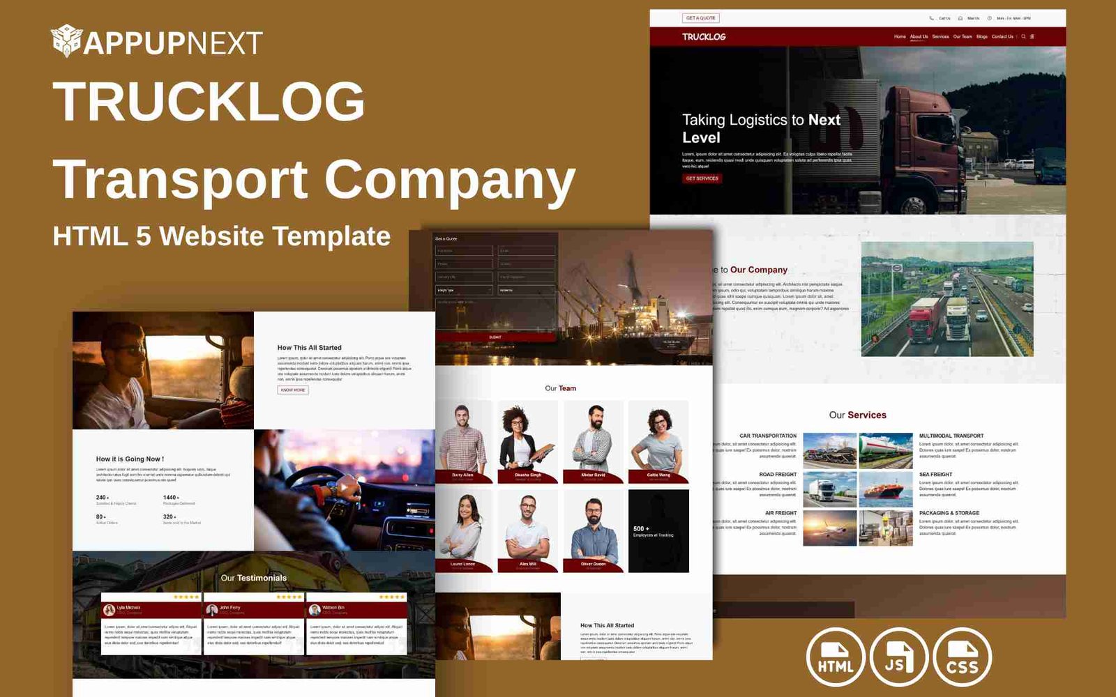 TRUCKLOG - Transport Company - HTML 5 Website Template