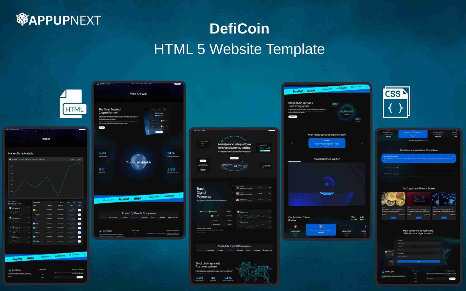 DefiCoin - HTML 5 Website Template