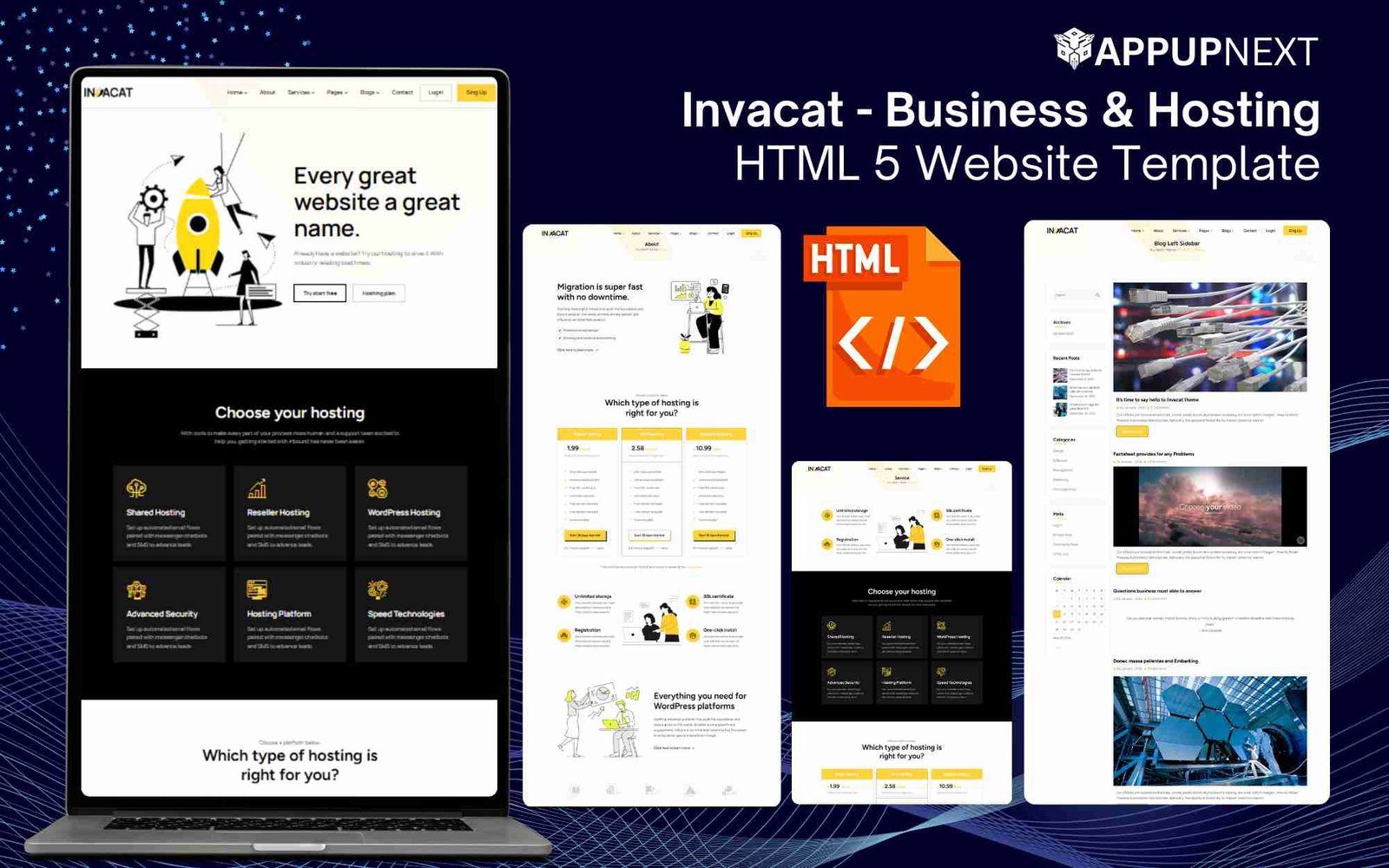 Invacat - Business & Hosting - HTML 5 Website Template - v1