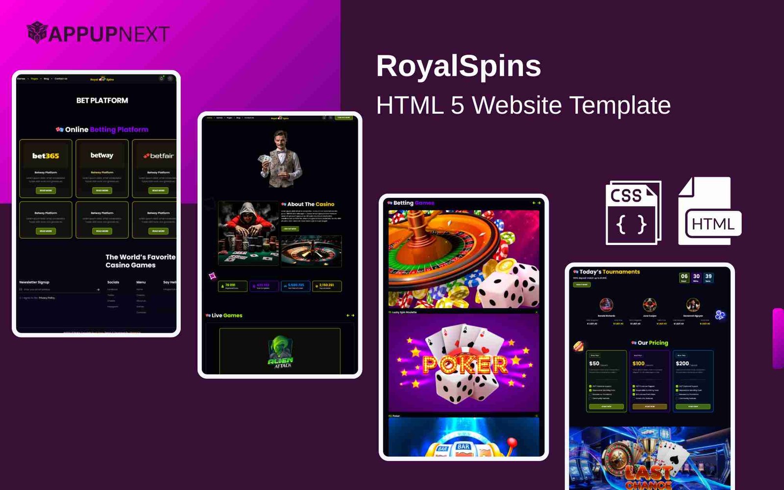 RoyalSpins - HTML 5 Website Template