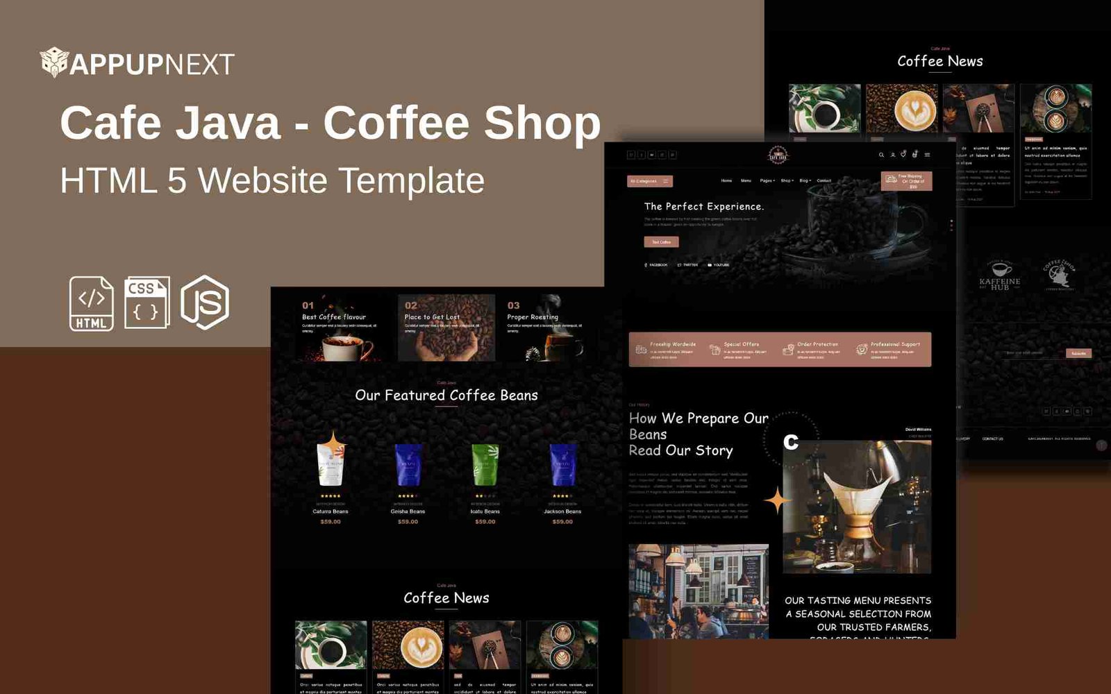 Cafe Java - coffee Shop - HTML 5 Website Template