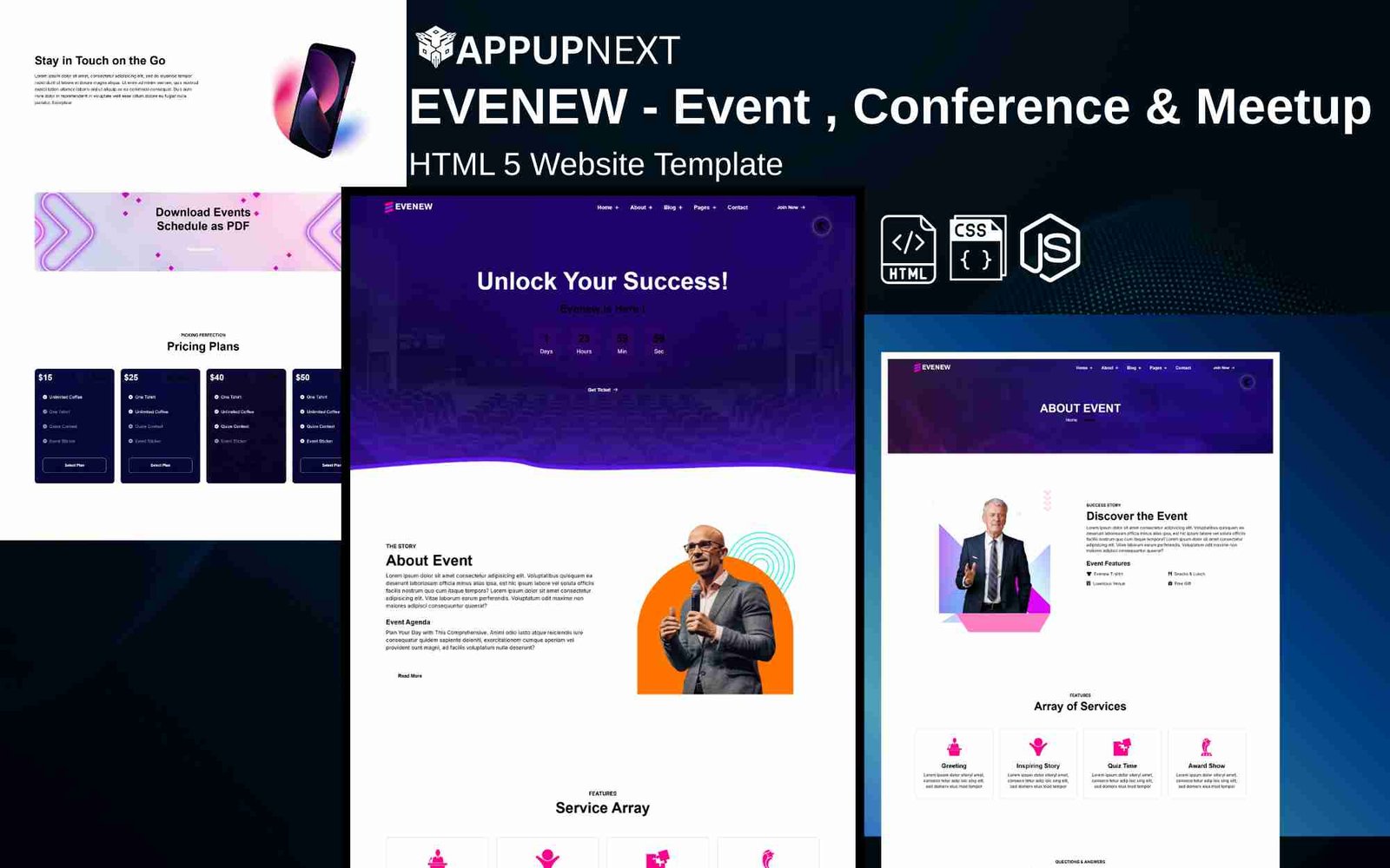 EVENEW - Event , Conference & Meetup - HTML 5 Website Template - v2