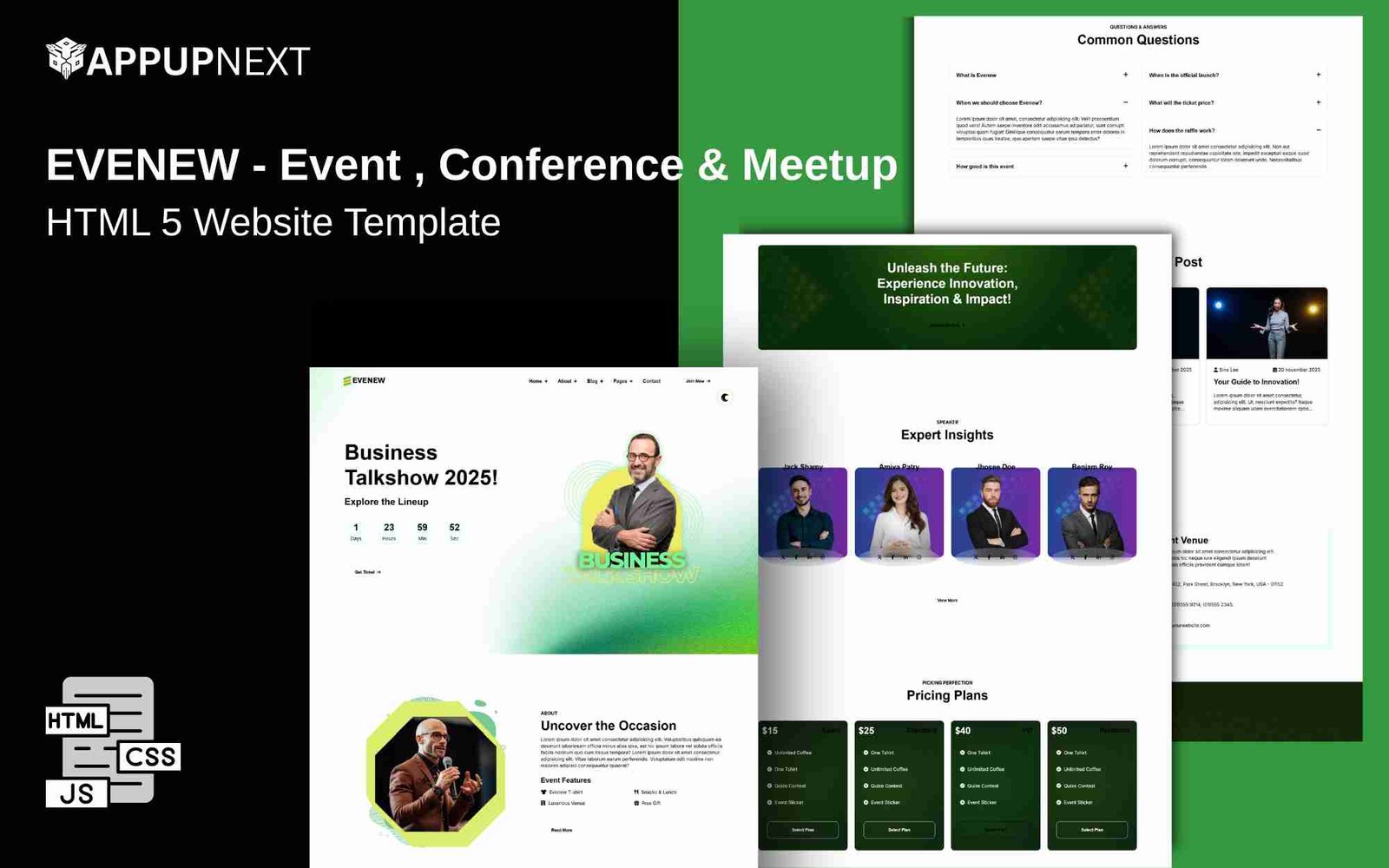 EVENEW - Event , Conference & Meetup - HTML 5 Website Template - v4