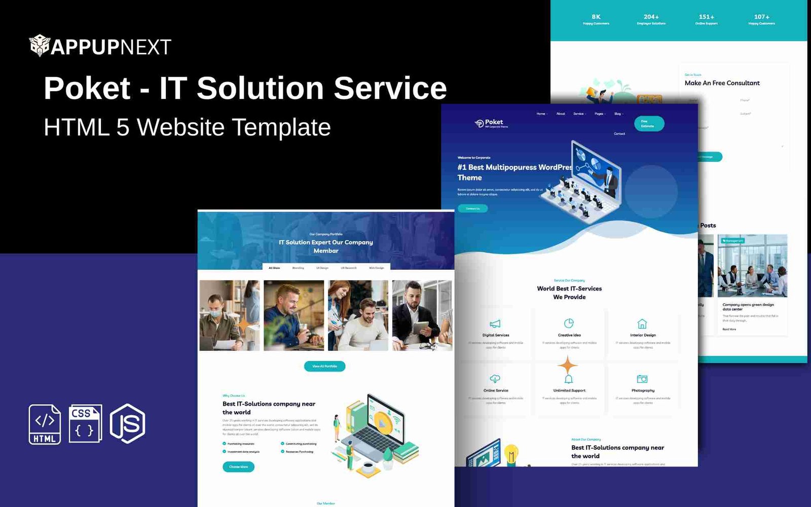Poket - IT Solution Service - HTML 5 Website Template - v8