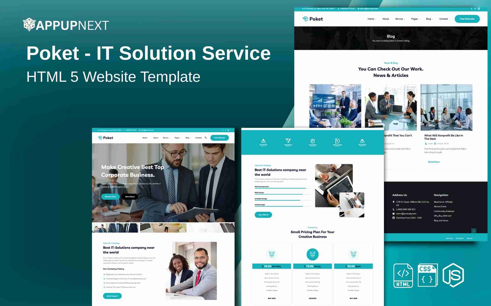 Poket - IT Solution Service - HTML 5 Website Template - v9