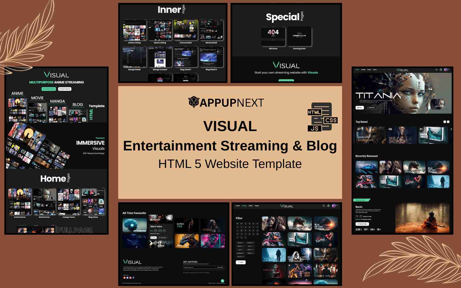 Visual - Entertainment Streaming & Blog - HTML 5 Website Template - v1