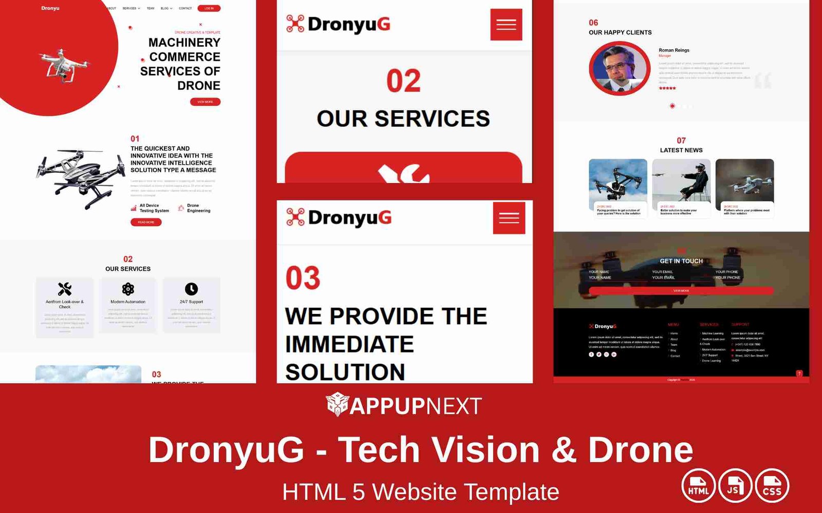 DronyuG - Tech Vision & Drone - HTML 5 Website Template - v3