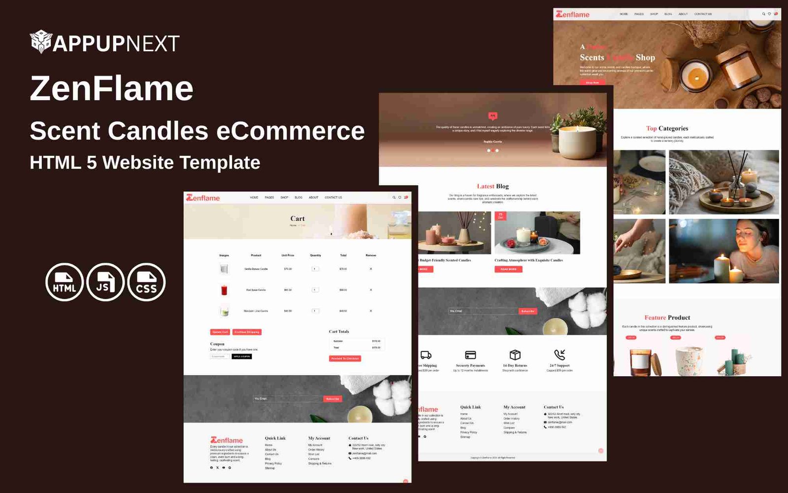ZenFlame - Scent Candles eCommerce - HTML 5 Website Template - v1