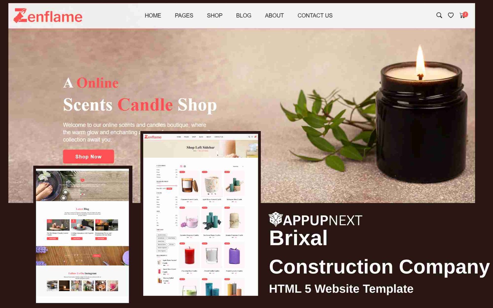 ZenFlame - Scent Candles eCommerce - HTML 5 Website Template - v2