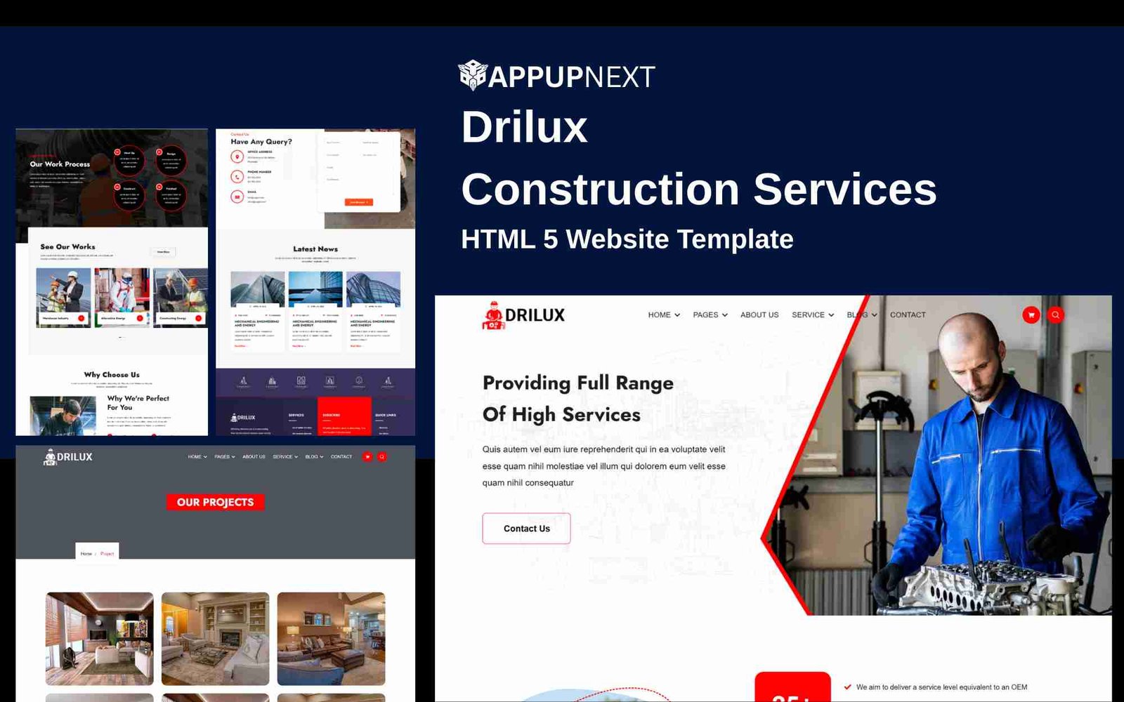 Drilux - Construction Services - HTML 5 Website Template - v2