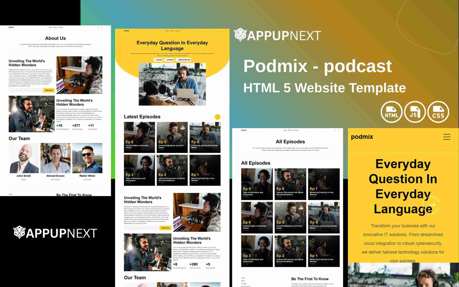 Podmix - podcast - HTML 5 Website Template