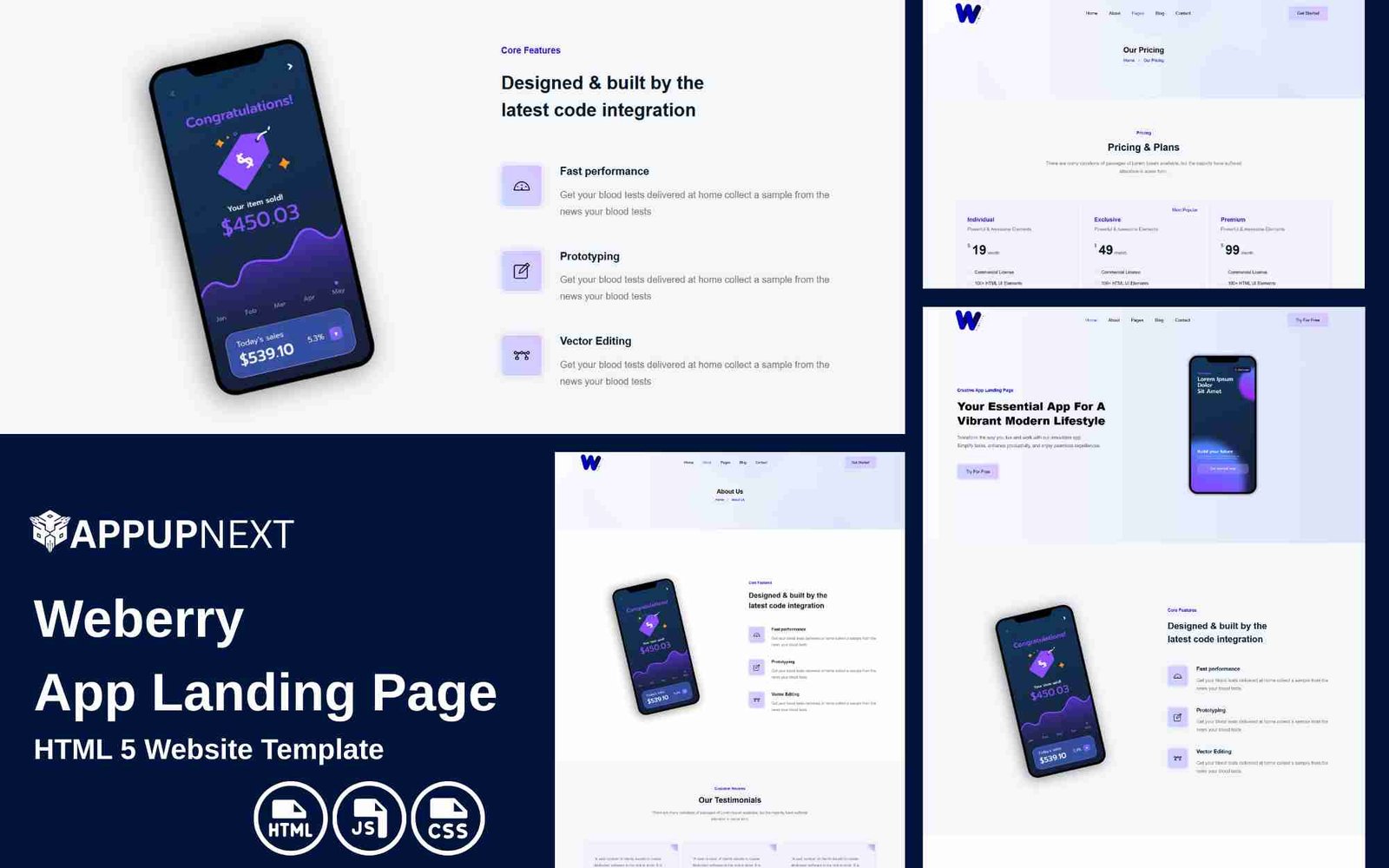 Weberry - App Landing Page  - HTML 5 Website Template