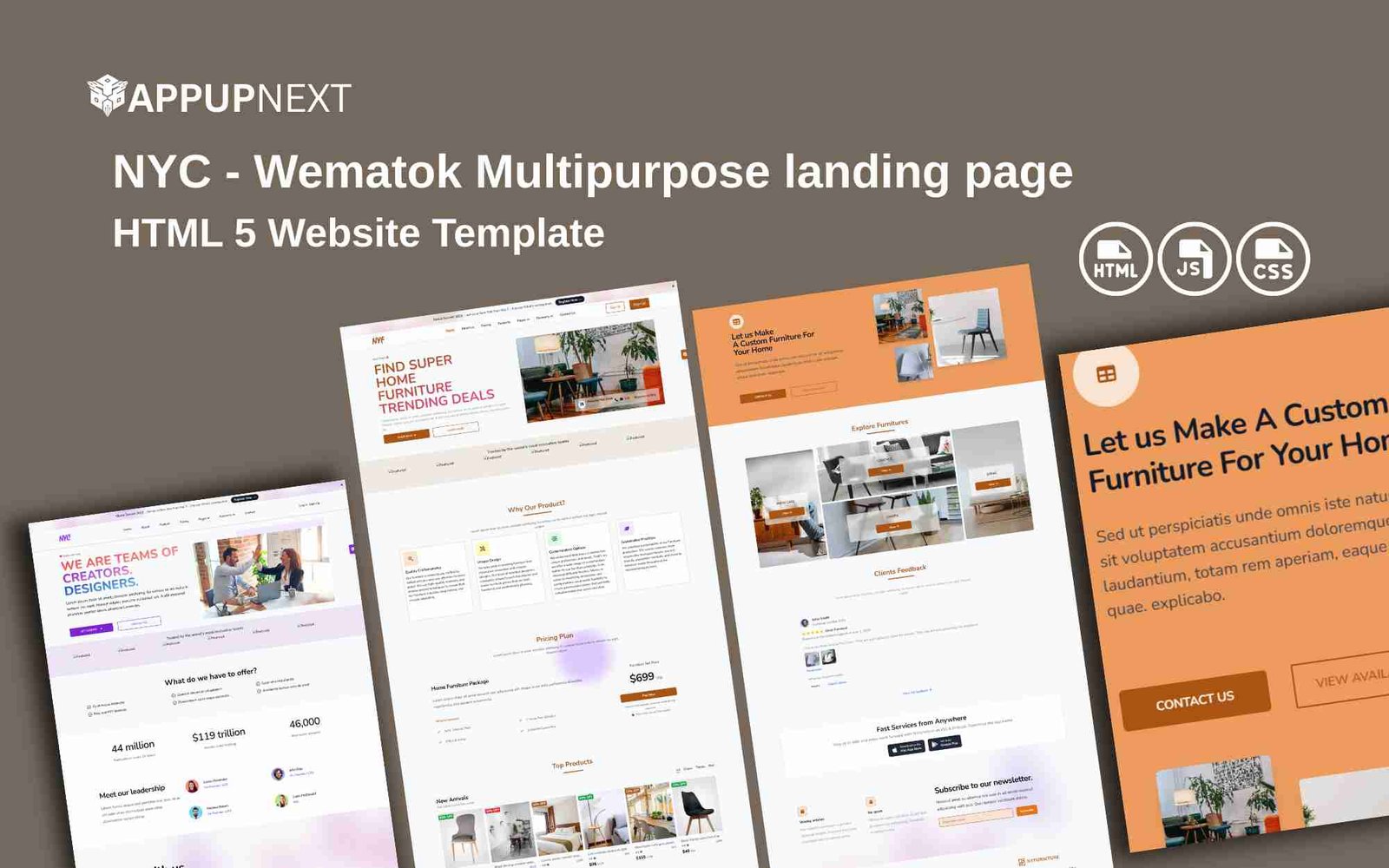 NYC - Wematok Multipurpose landing page - HTML 5 Website Template - v6