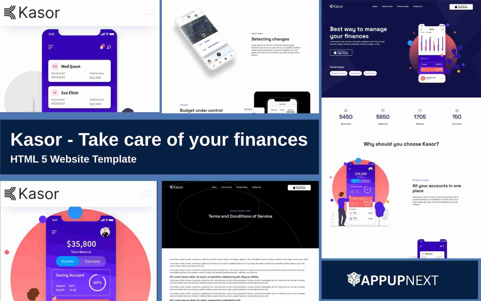 Kasor - Take care of your finances - HTML 5 Website Template