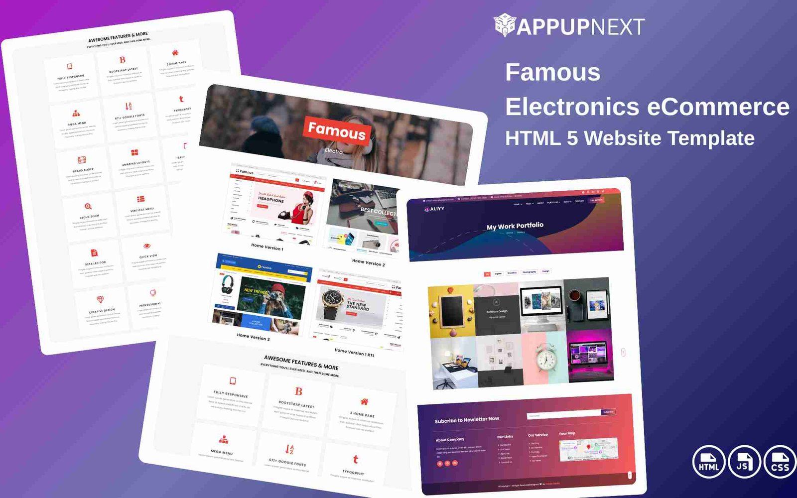 Famous -  Electronics eCommerce Website - HTML 5 Website Template - v1