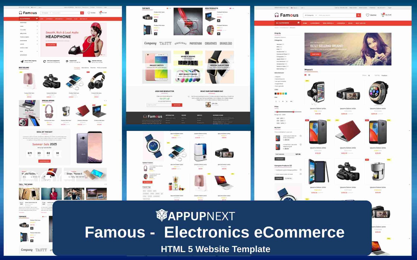 Famous -  Electronics eCommerce Website - HTML 5 Website Template - v2