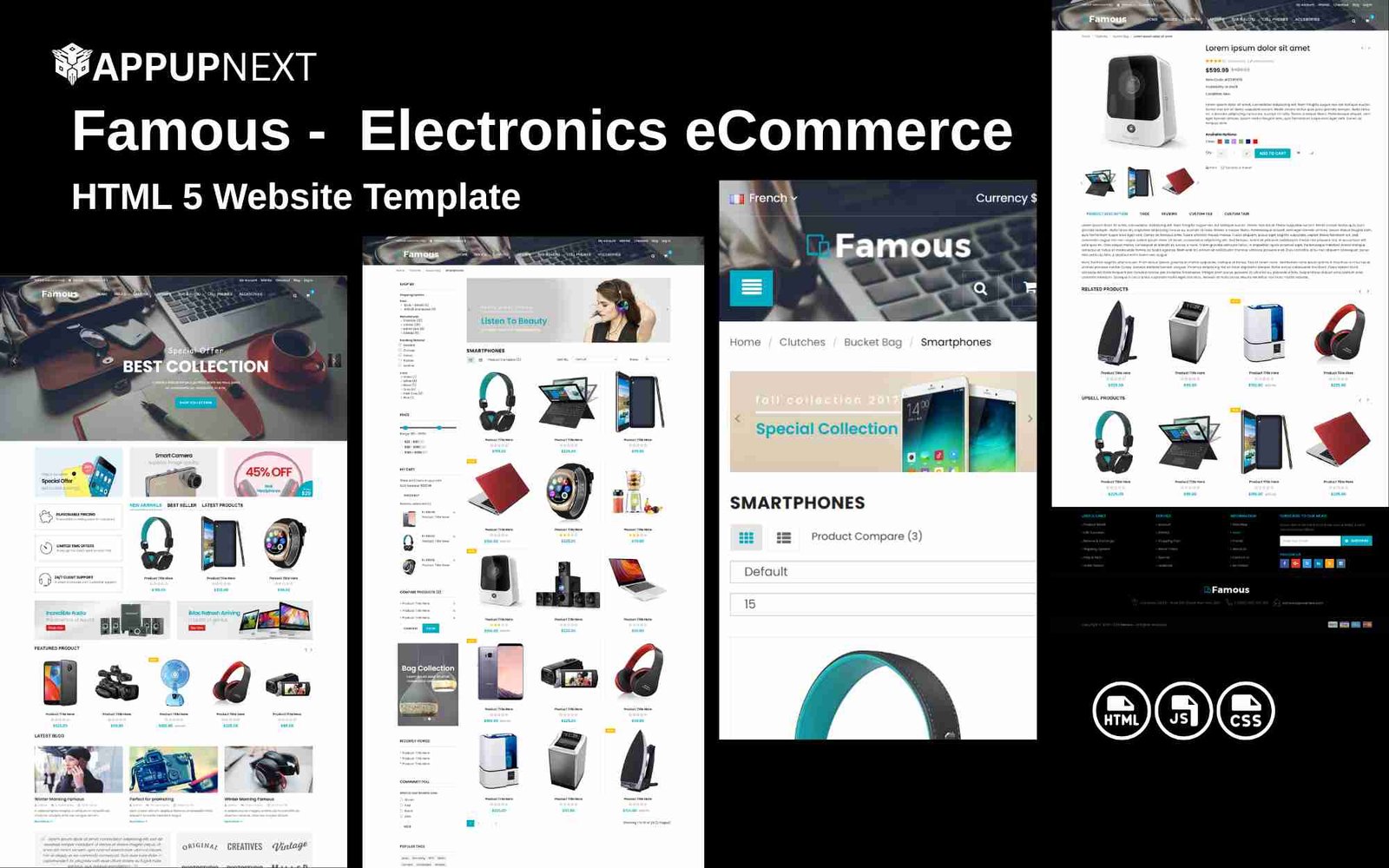 Famous -  Electronics eCommerce Website - HTML 5 Website Template - v3