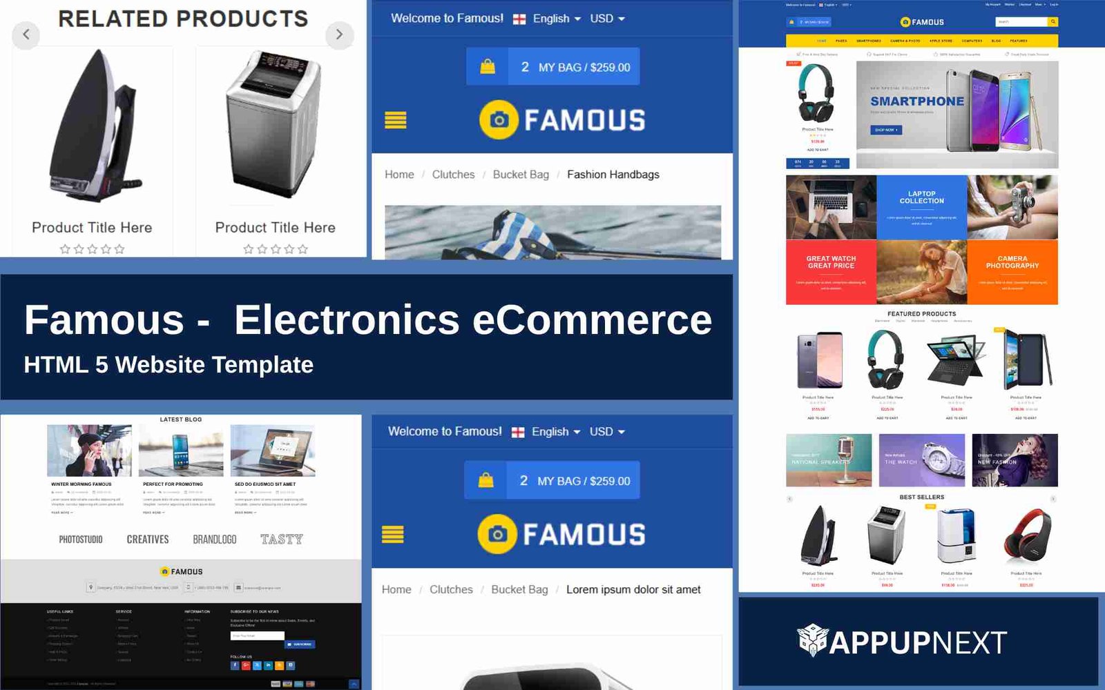 Famous -  Electronics eCommerce Website - HTML 5 Website Template - v4