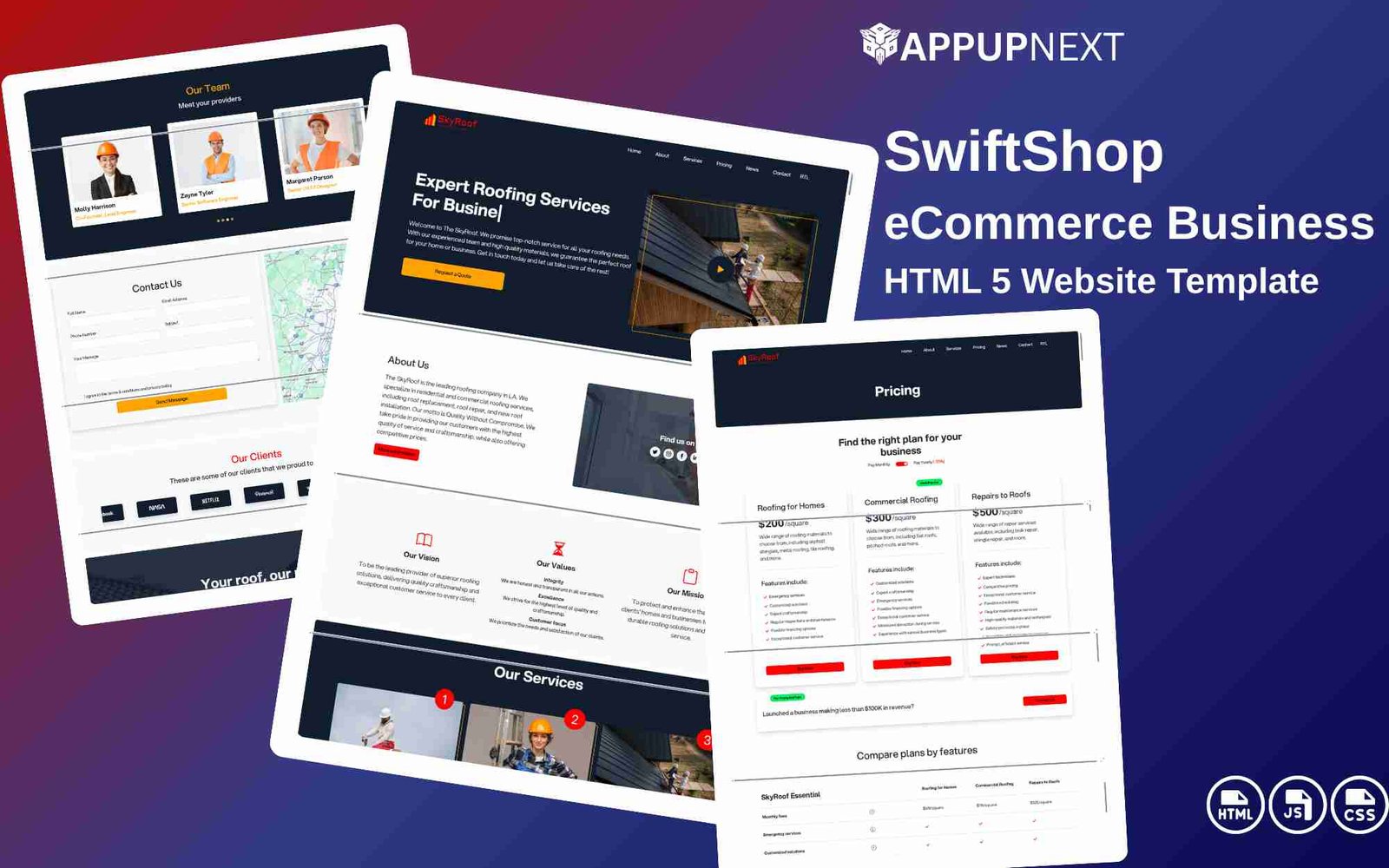 SkyRoof - Elevate Your Roofing Business - HTML 5 Website Template
