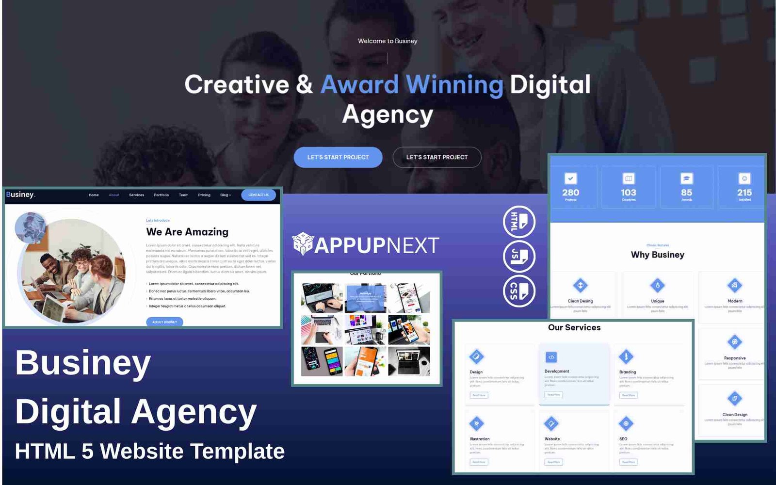 Businey - Digital Agency - HTML 5 Website Template