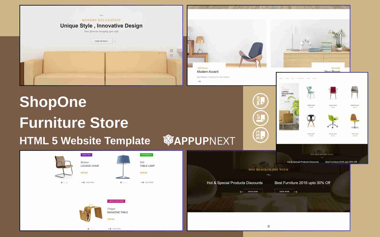 ShopOne - Furniture Store - HTML 5 Website Template - v2