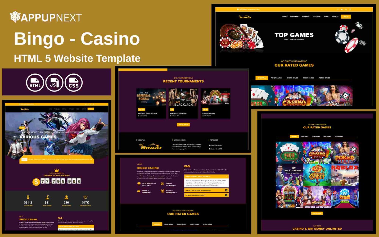 Bingo - Casino - HTML 5 Website Template - v1