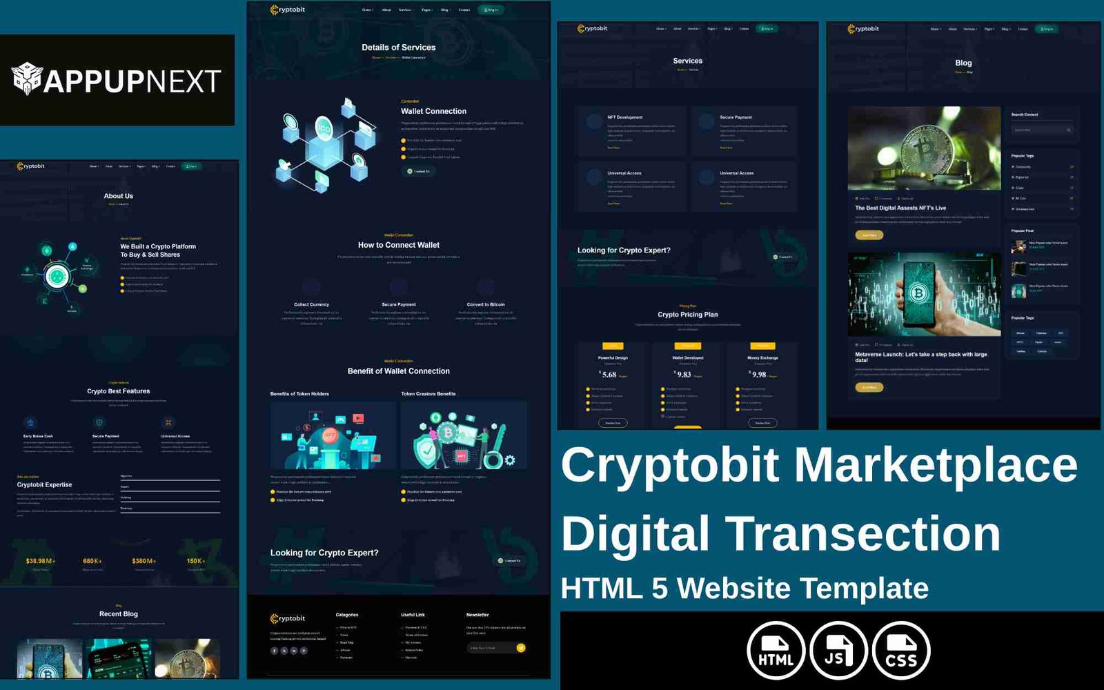 Cryptobit Marketplace - Digital Transection - HTML 5 Website Template - v2