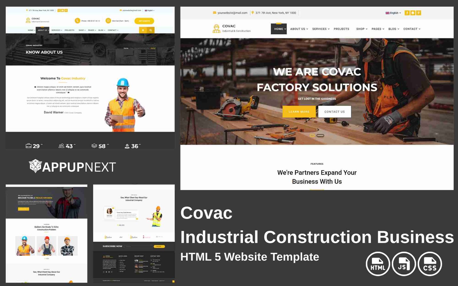 Covac - Industrial Construction Business  - HTML 5 Website Template - v3