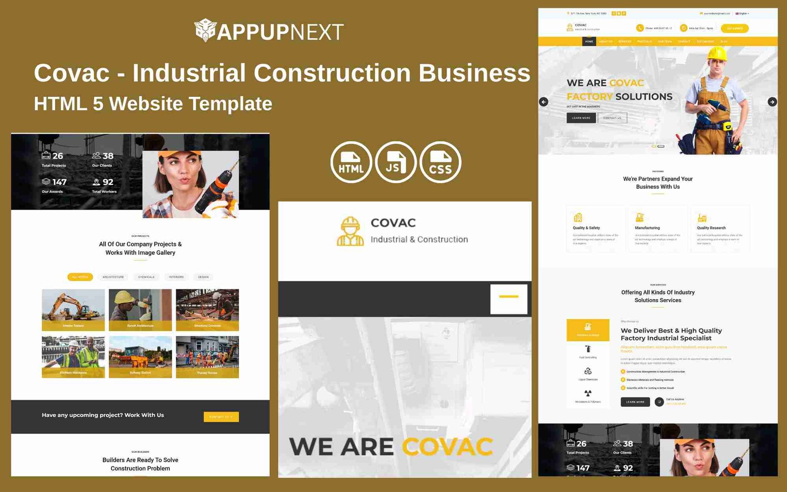 Covac - Industrial Construction Business  - HTML 5 Website Template - v4