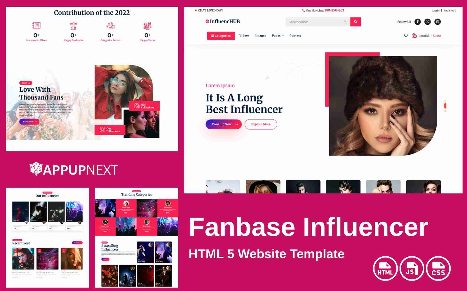 Fanbase Influencer - HTML 5 Website Template