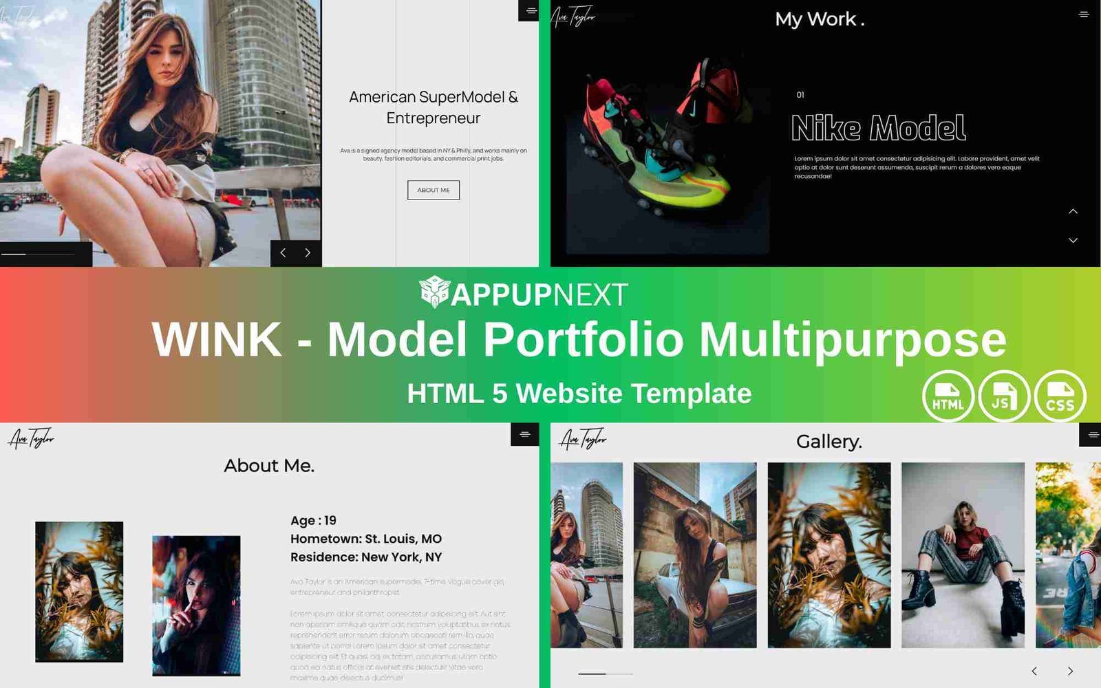 WINK - Model Portfolio Multipurpose - HTML 5 Website Template