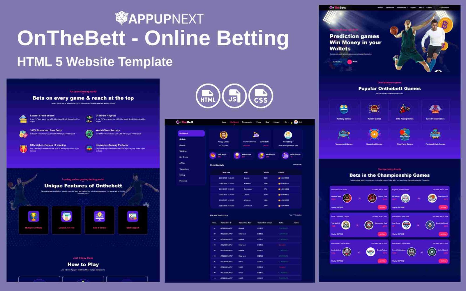 OnTheBett - Online Betting - HTML 5 Website Template - v1