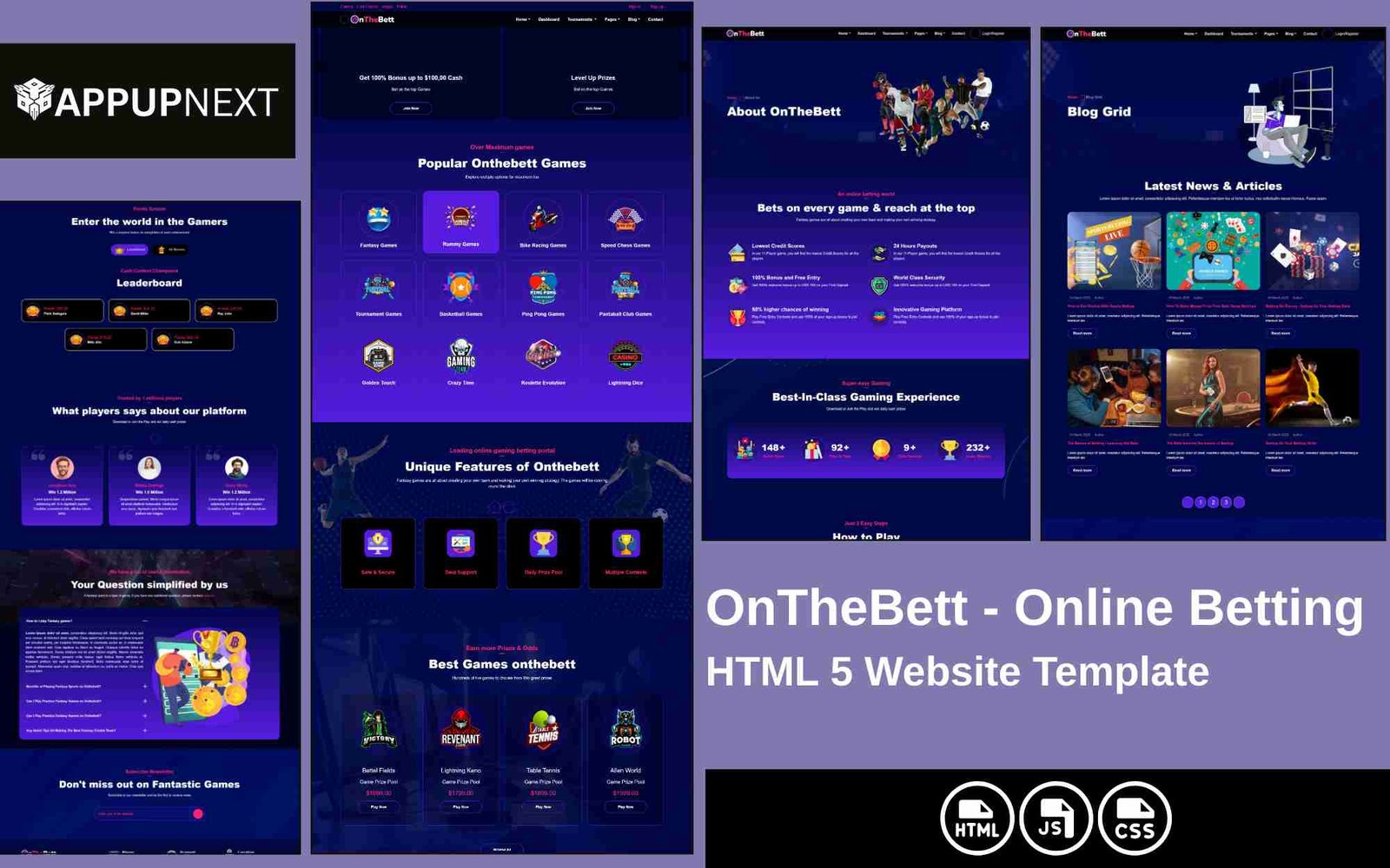 OnTheBett - Online Betting - HTML 5 Website Template - v3