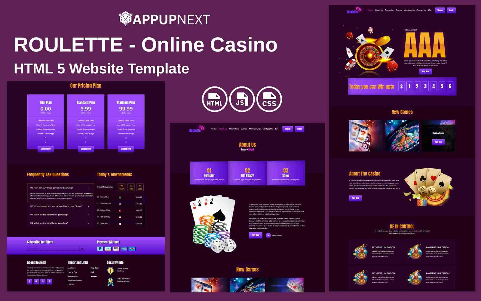 ROULETTE - Online Casino - HTML 5 Website Template